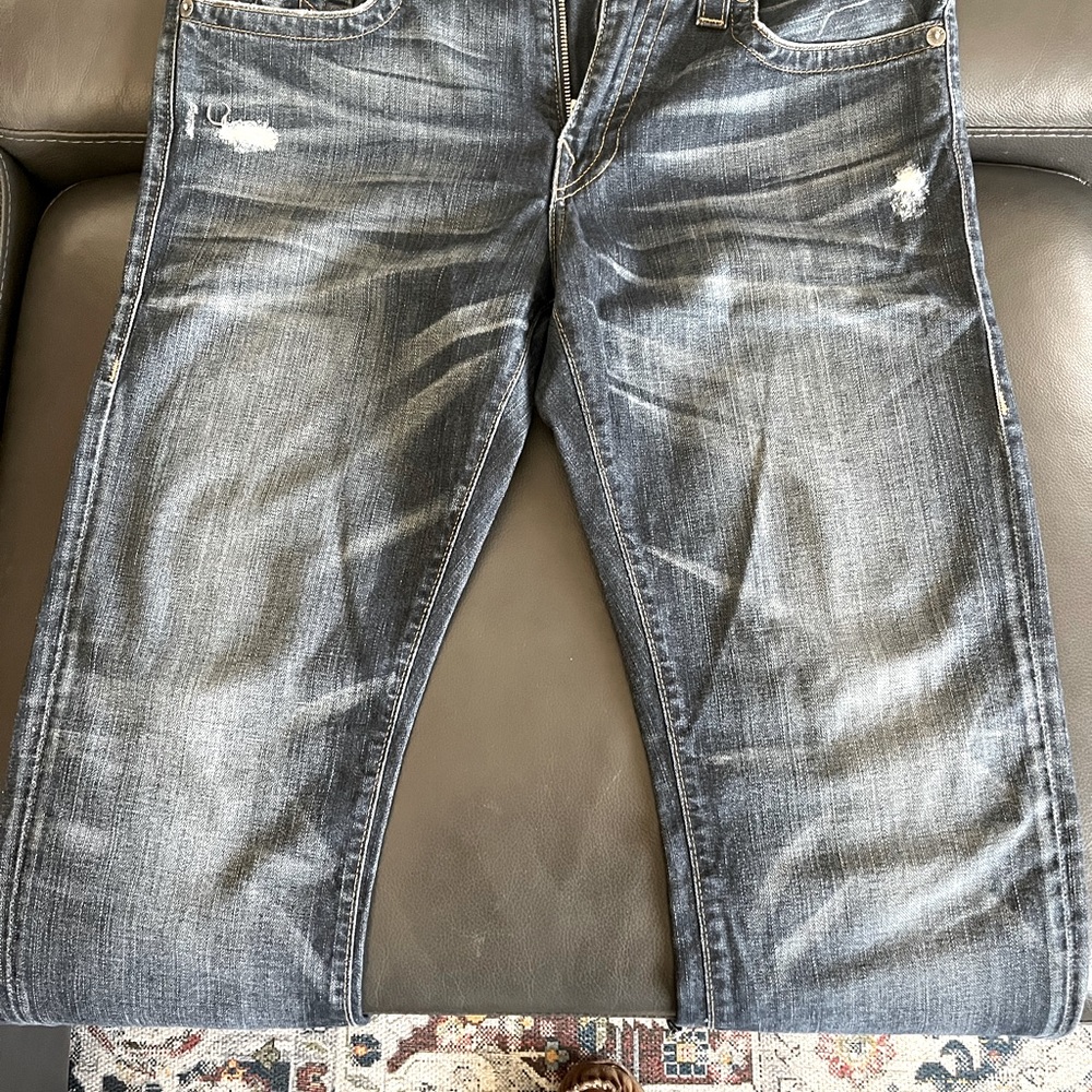 Rickey straight cut jeans. They are hemmed to 29”. Waist is 33”